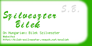 szilveszter bilek business card